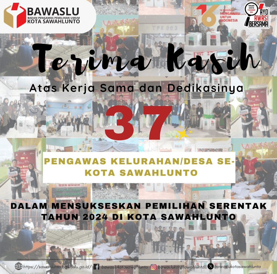 Ucapan terimakasih atas dedilkasi PKD pada Pemilihan serentak tahun 2024