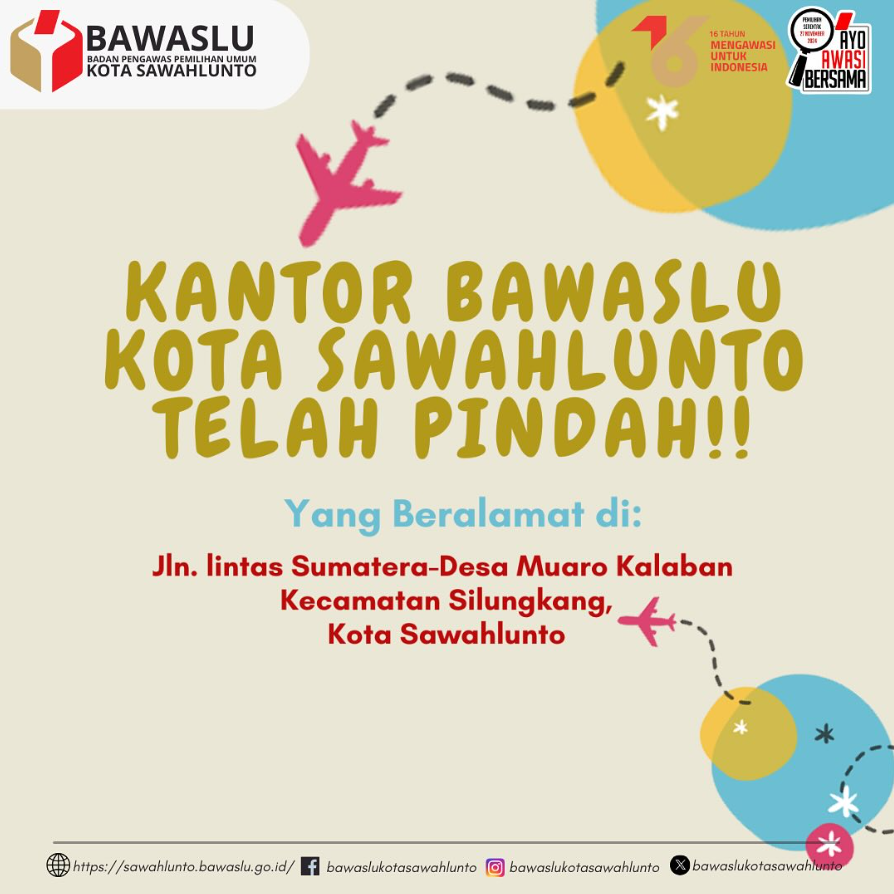 Alamat Baru Kantor Bawaslu Kota Sawahlunto