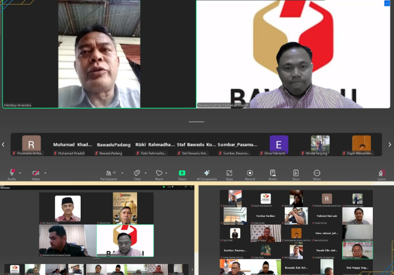 Rapat Koordinasi Pemutakhiran Data Pemilih Berkelanjutan (PDPB) Bersama Bawaslu Provinsi Sumatera Barat