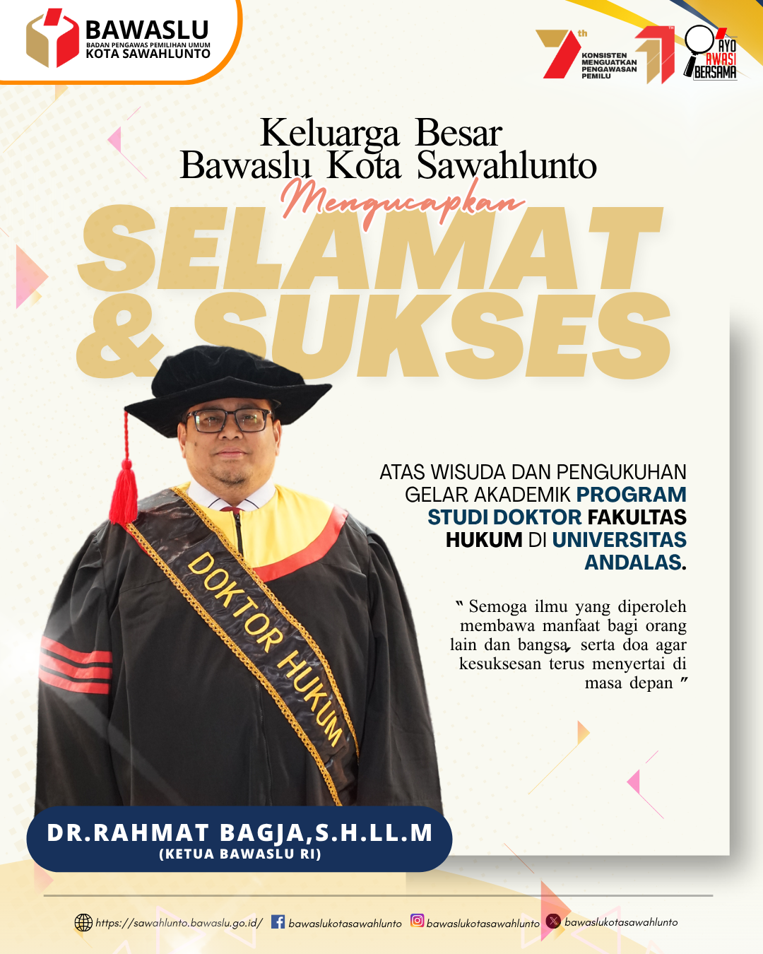Rahmat Bagja (Ketua Bawaslu RI)
