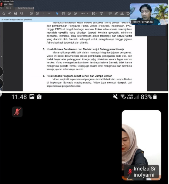 Rapat Daring Dalam Rangka Manajemen Pengetahuan, Evaluasi Kinerja, Serta Publikasi CapaianKinerja