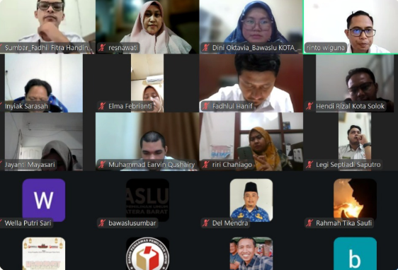 Bawaslu Kota Sawahlunto Ikuti Kegiatan Daring Rapat Kerja Teknis Pengisian Data Divisi HPPH