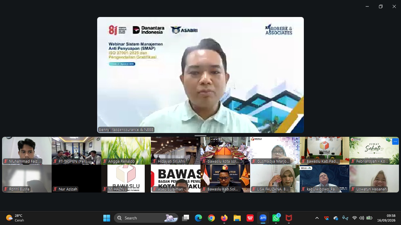 Bawaslu Kota Sawahlunto Ikuti Sosialisasi Program Taspen Save bagi ASN
